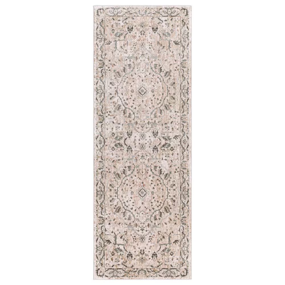 Surya Brunswick BWK-2312 2'7" x 7'3" Ivory, Gray and Green Runner