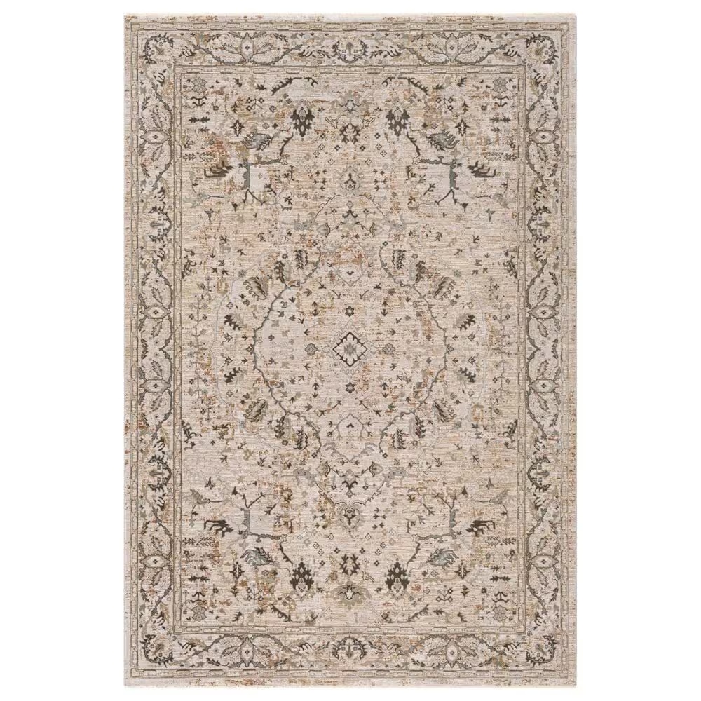 Surya Brunswick 6'7" x 9'6" Ivory, Gray and Green Area Rug