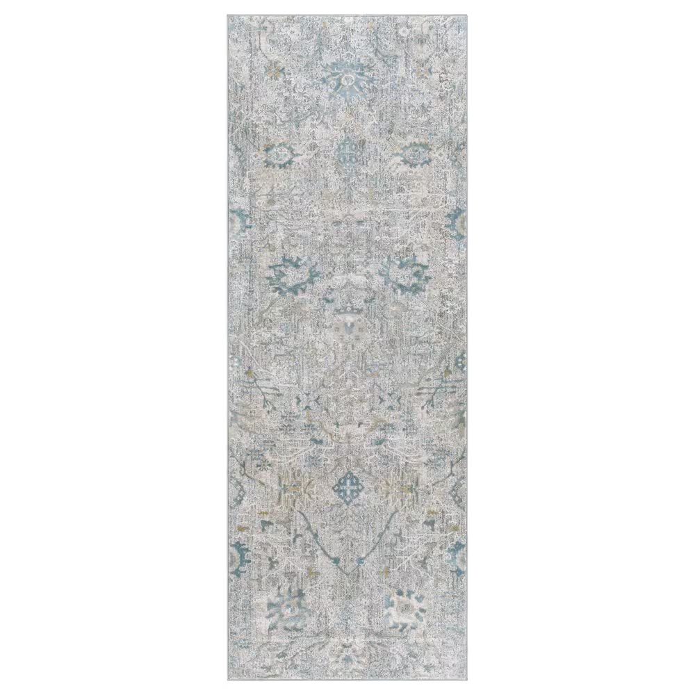 Surya Brunswick 2'7" x 7'3" Beige, Sage, Blue and Gray Runner