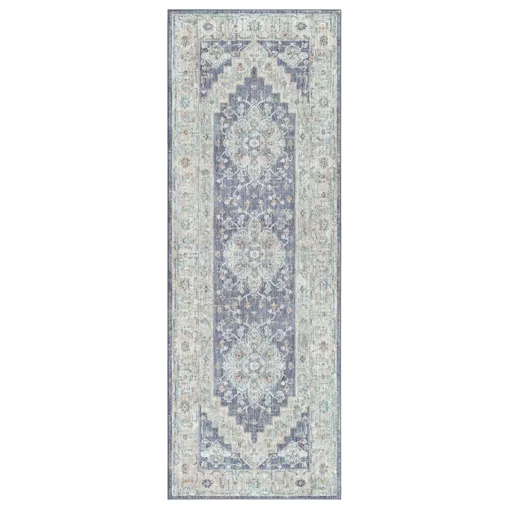 Surya Avant Garde 2'7" x 10' Gray, Beige and Denim Runner