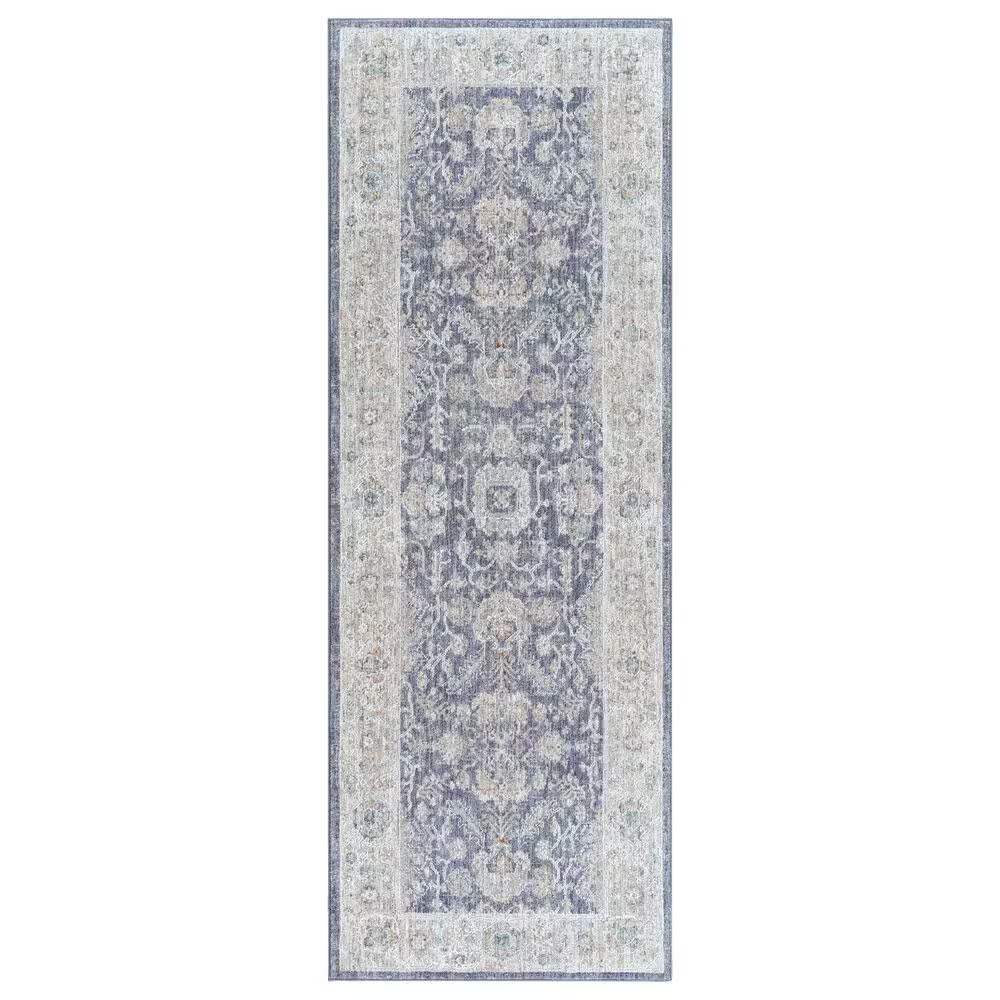 Surya Avant Garde 2'7" x 7'3" Gray, Beige and Denim Runner
