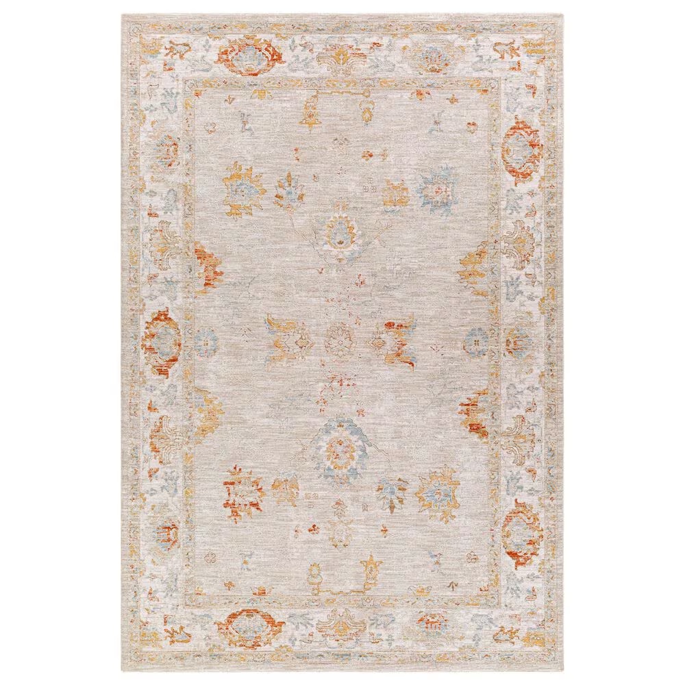 Surya Avant Garde 5' x 7'5" Orange, Blue and Beige Area Rug