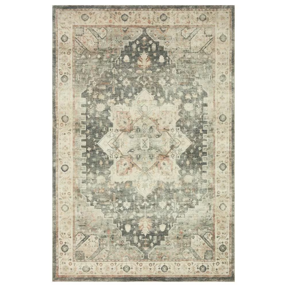 Loloi II Rosette ROS-09 5' x 7'6" Slate and Ivory Area Rug