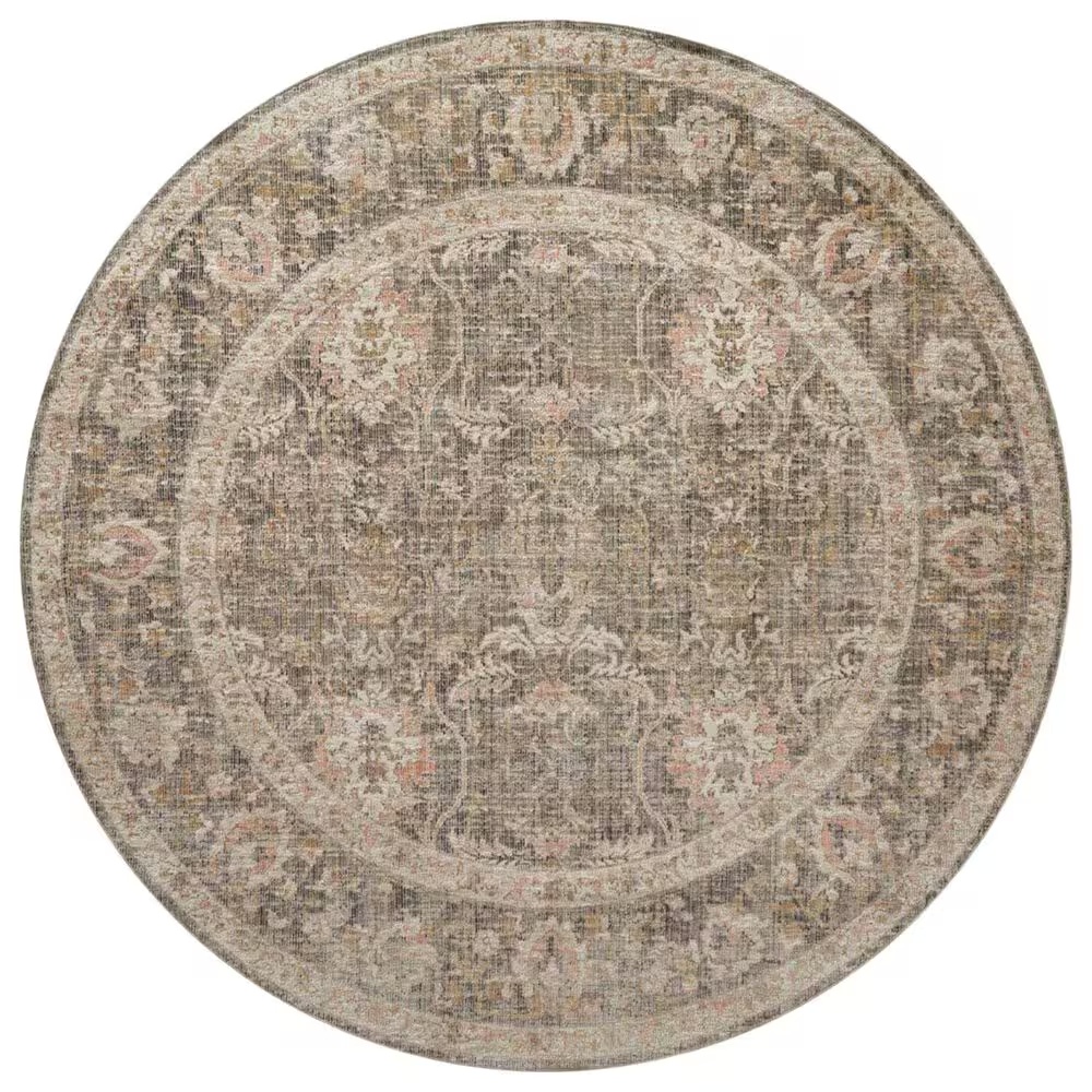 Chris Loves Julia x Loloi Rosemarie 3'2" Round Sage and Blush Area Rug