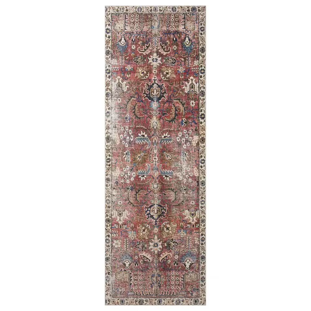 Chris Loves Julia x Loloi Jules 2'6" x 7'6" Merlot and Multicolor Runner