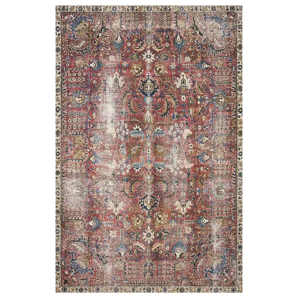Chris Loves Julia x Loloi Jules 3'6" x 5'6" Merlot and Multicolor Area Rug