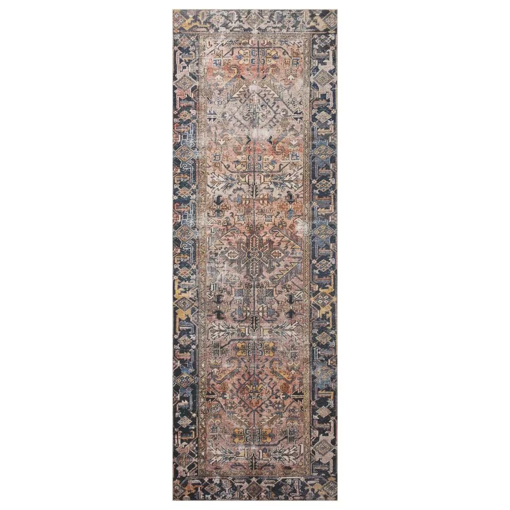 Chris Loves Julia x Loloi Jules 2'6" x 12' Terracotta and Multicolor Runner