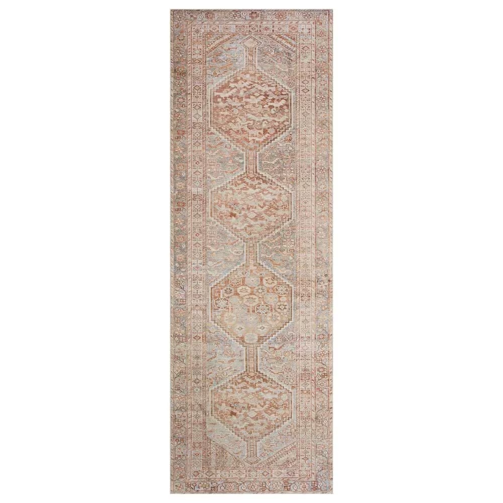 Chris Loves Julia x Loloi Jules 2'6" x 12' Tangerine and Mist Runner