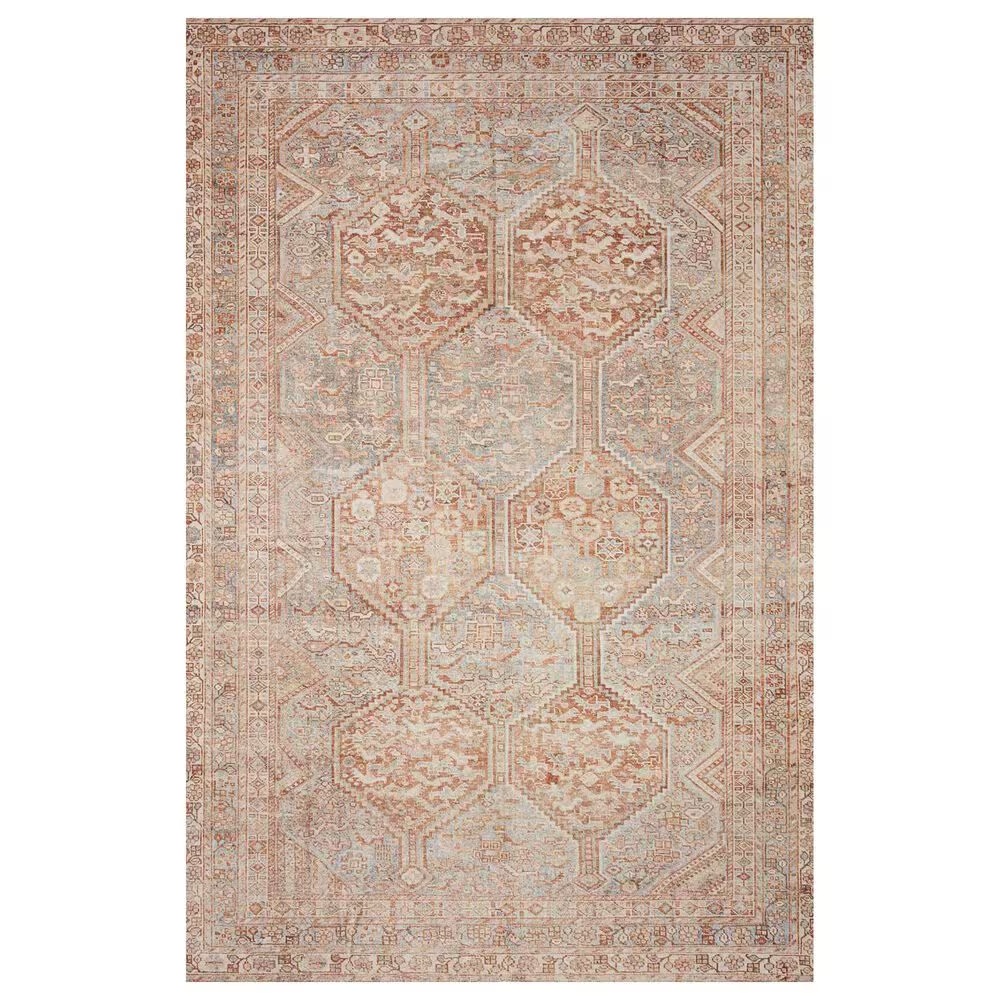 Chris Loves Julia x Loloi Jules 3'6" x 5'6" Tangerine and Mist Area Rug