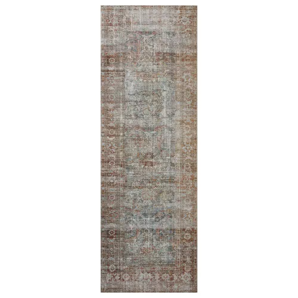 Chris Loves Julia x Loloi Jules 2' x 5' Lagoon and Brick Area Rug
