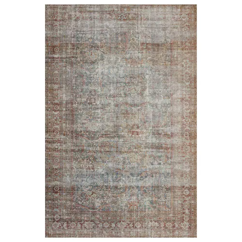 Chris Loves Julia x Loloi Jules 2'3" x 3'9" Lagoon and Brick Area Rug