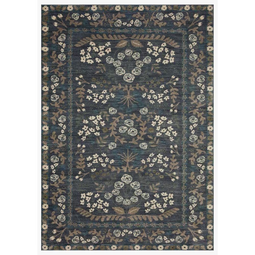 Rifle Paper Co. x Loloi Fiore FIO-01 7'10" x 10' Navy and Grey Area Rug
