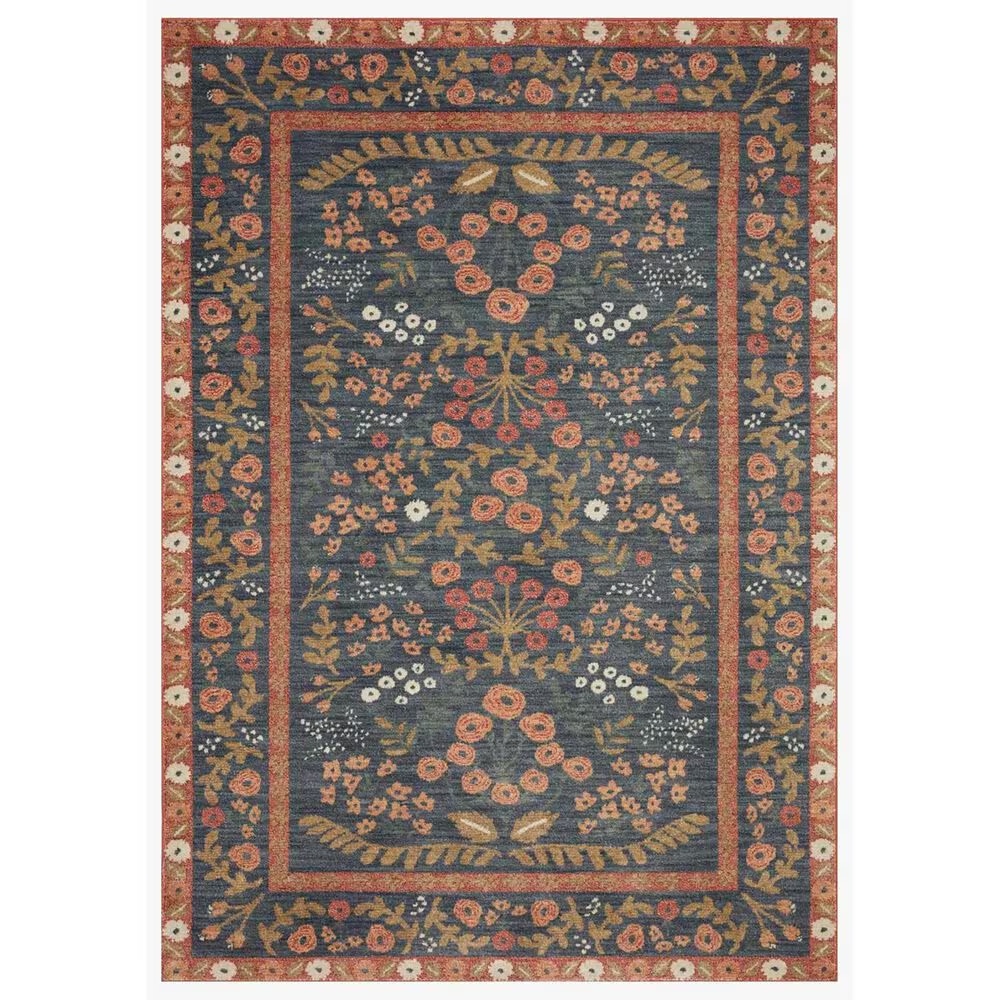 Rifle Paper Co. x Loloi Fiore FIO-01 9' x 12' Navy and Rust Area Rug