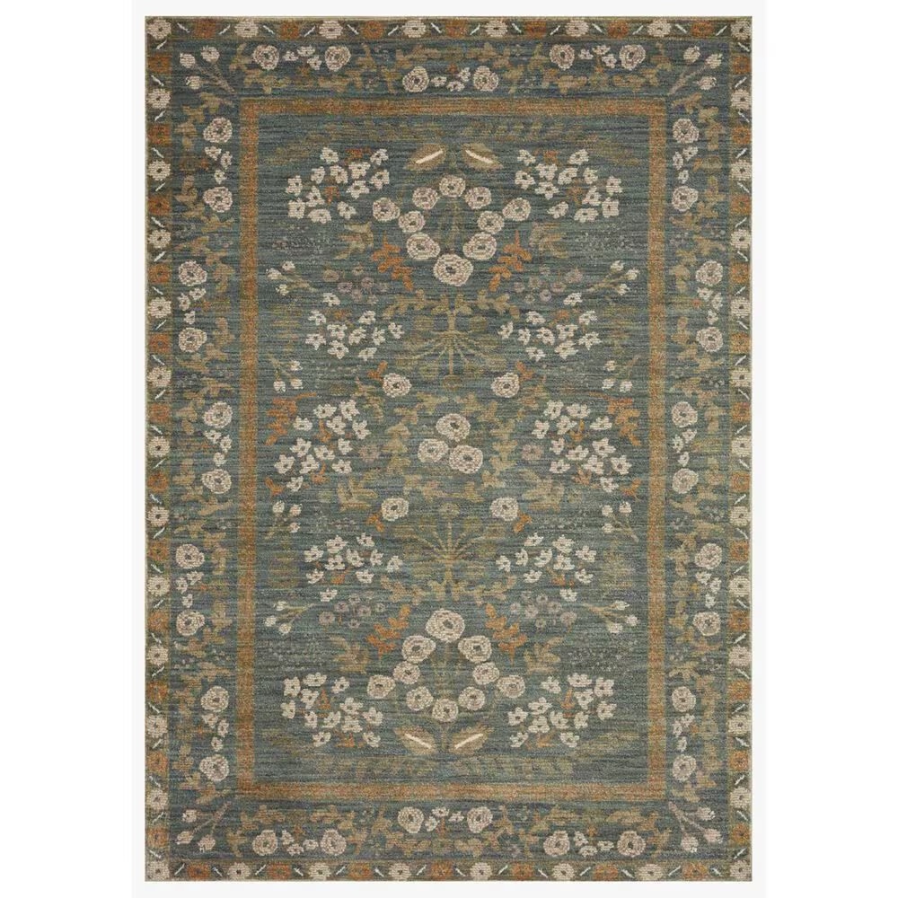 Rifle Paper Co. x Loloi Fiore FIO-01 5' x 7'10" Slate and Sage Area Rug