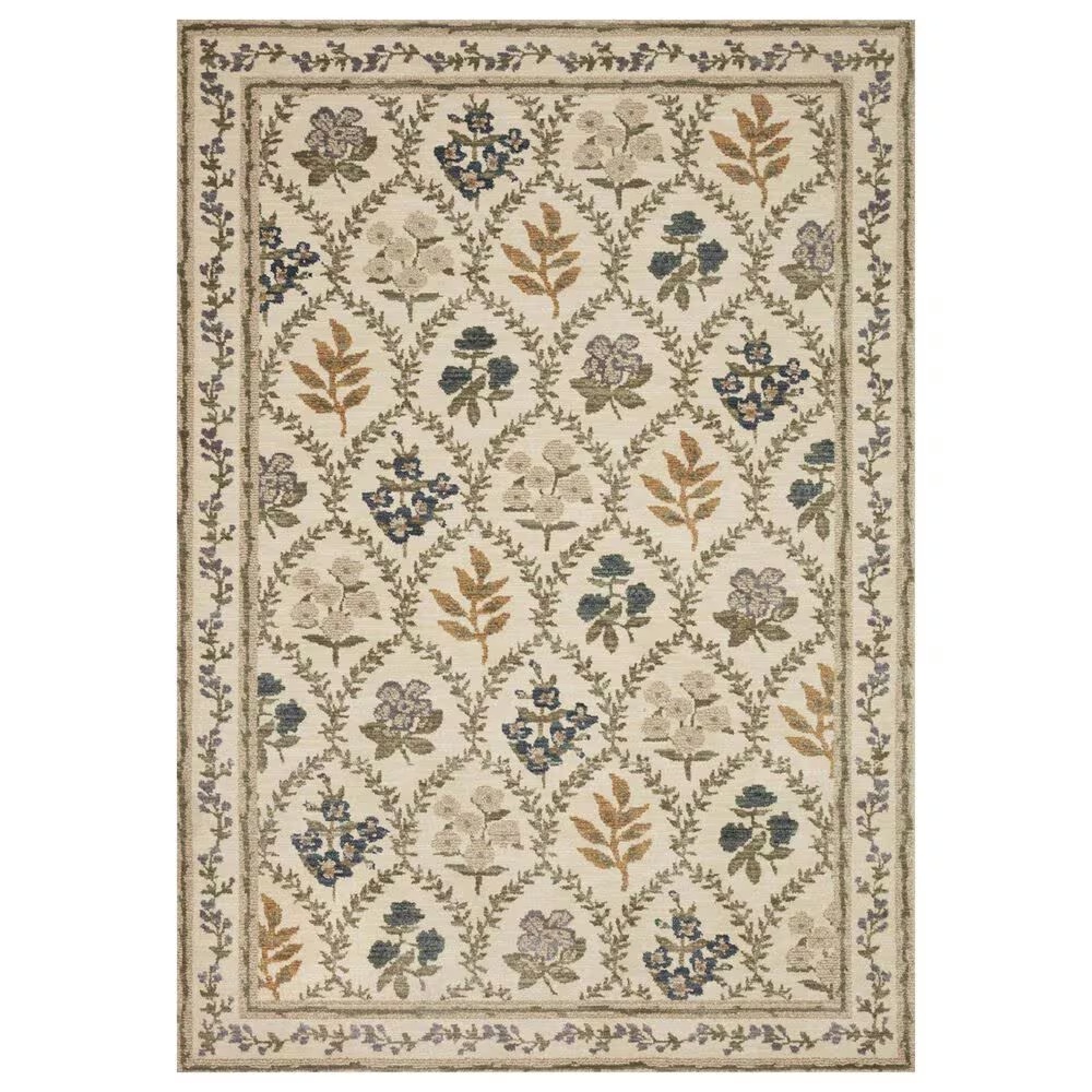 Rifle Paper Co. x Loloi Fiore FIO-04 7'9" Round Ivory Area Rug