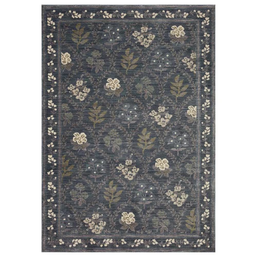 Rifle Paper Co. x Loloi Fiore FIO-04 7'9" Round Navy Area Rug