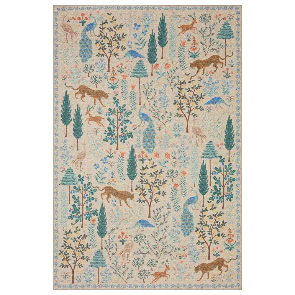 Rifle Paper Co. x Loloi Menagerie MEN-02 2'6" x 7'6" Cream Runner