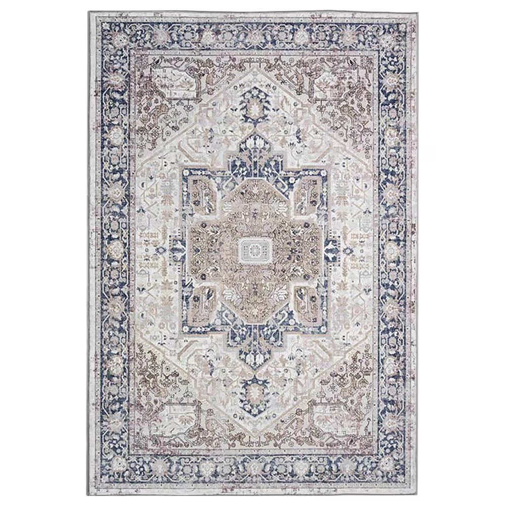 Central Oriental Trisha Yearwood Belmont Jabari 5' x 7' Tan and Dark Blue Area Rug