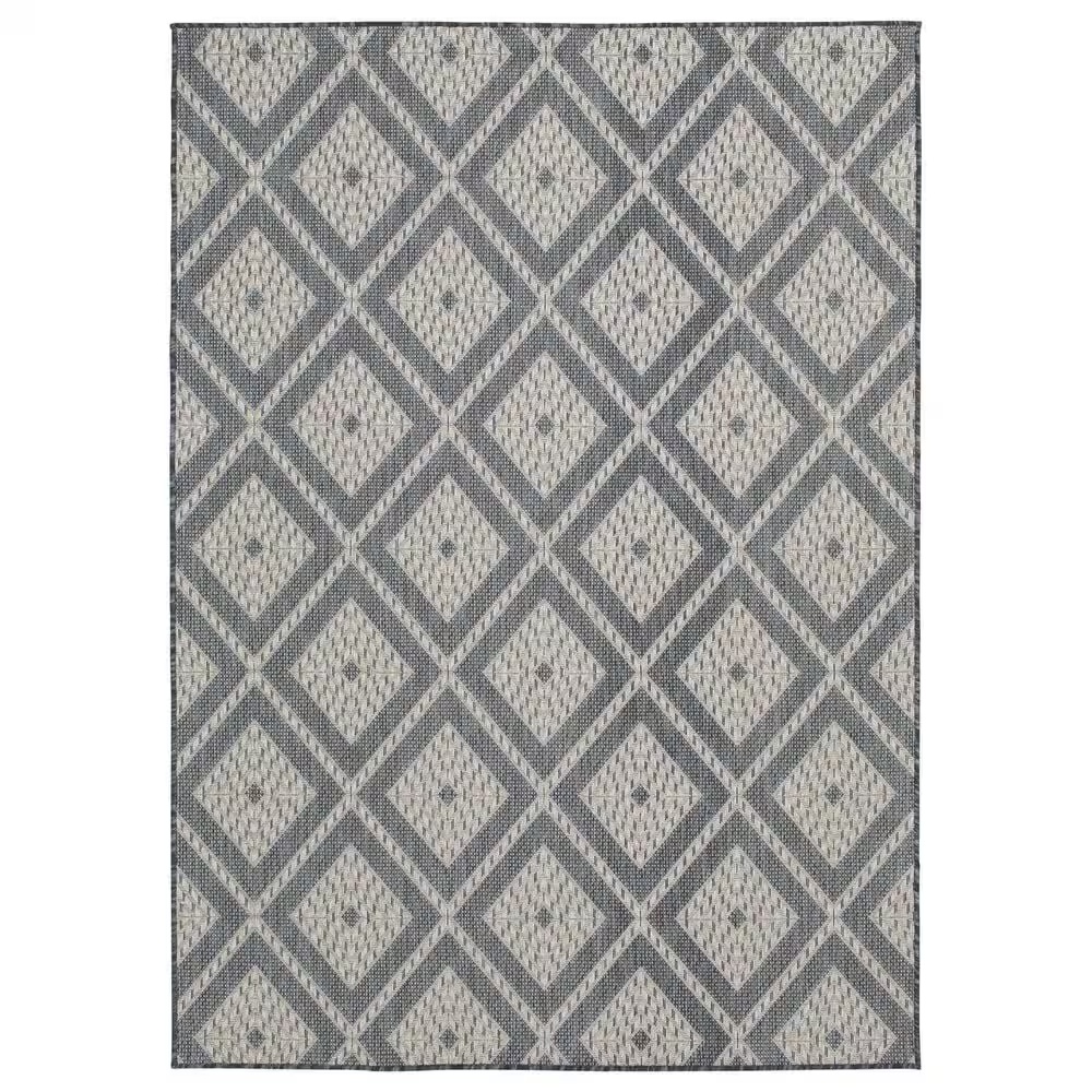 Central Oriental Melbourne Davion 5' x 7' Lagoon and Vanilla Area Rug