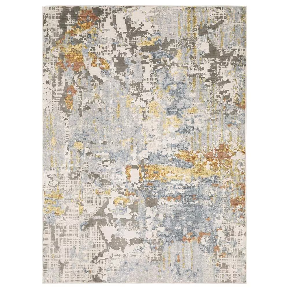 Oriental Weavers Caravan Desert Storm 3'3" x 5' Beige and Blue Area Rug