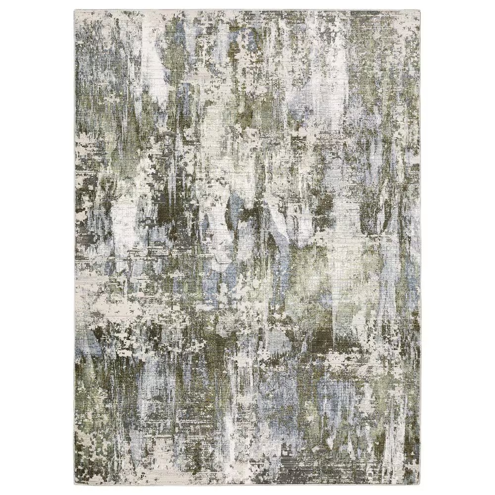 Oriental Weavers Caravan Grey Mystery9'10" x 12'10" Green and Blue Area Rug