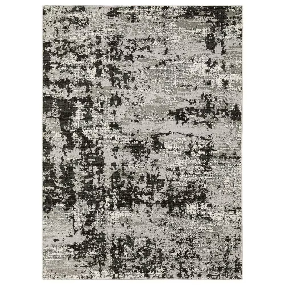 Oriental Weavers Caravan Greyed Out 6'7" x 9'6" Grey and Black Area Rug