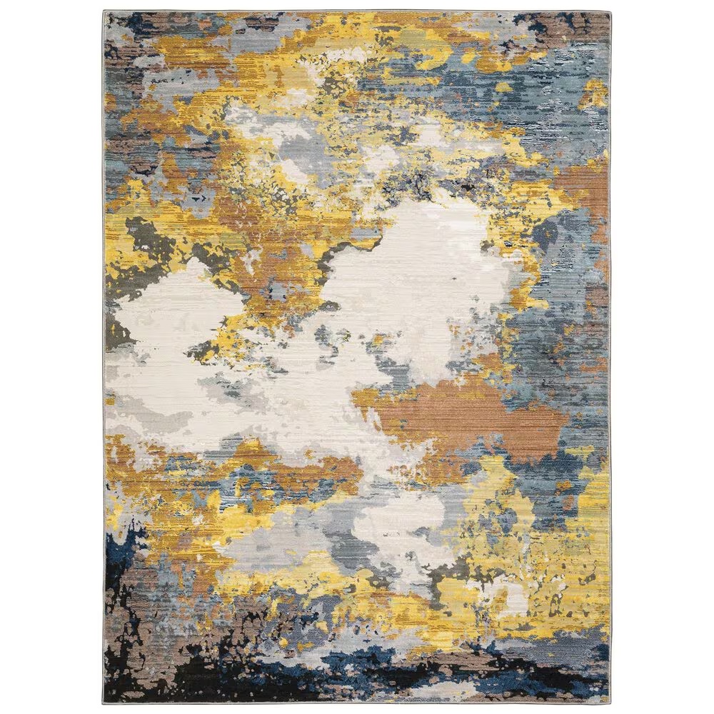 Oriental Weavers Caravan Clouds Prevail 2'3" x 7'6" Yellow and Blue Runner