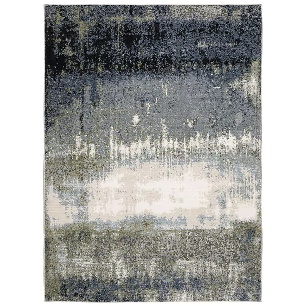 Oriental Weavers Caravan Brush Up 9'10" x 12'10" Blue and Green Area Rug