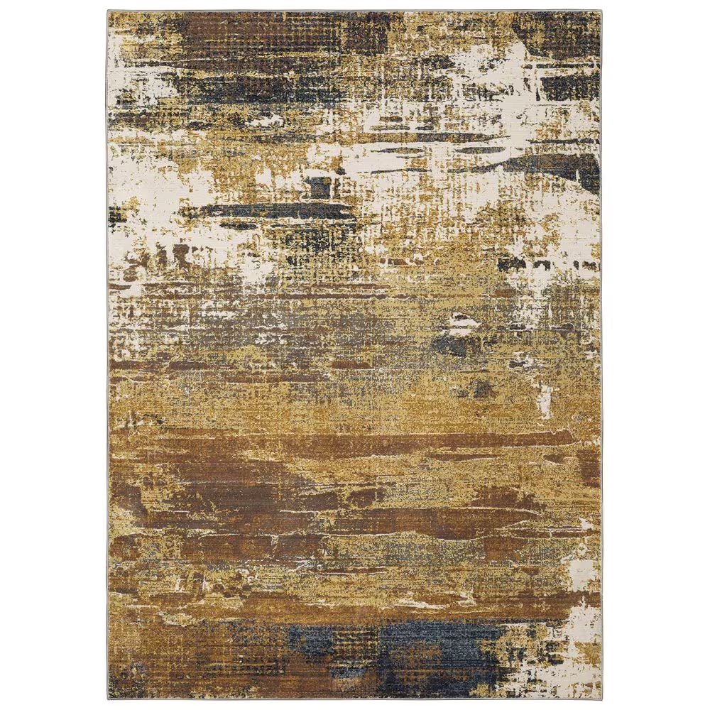 Oriental Weavers Caravan Abstract Mixup 6'7" x 9'6" Gold and Beige Area Rug