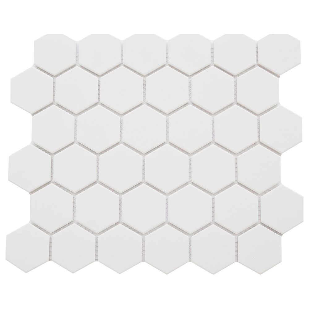 Emser Rezone White 2" x 2" Hexagon on 11" x 13" Porcelain Mosaic Sheet