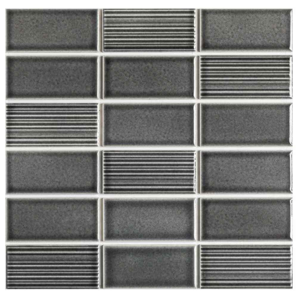 Emser Nagara Gray 11" x 11" Ceramic Mosaic Sheet