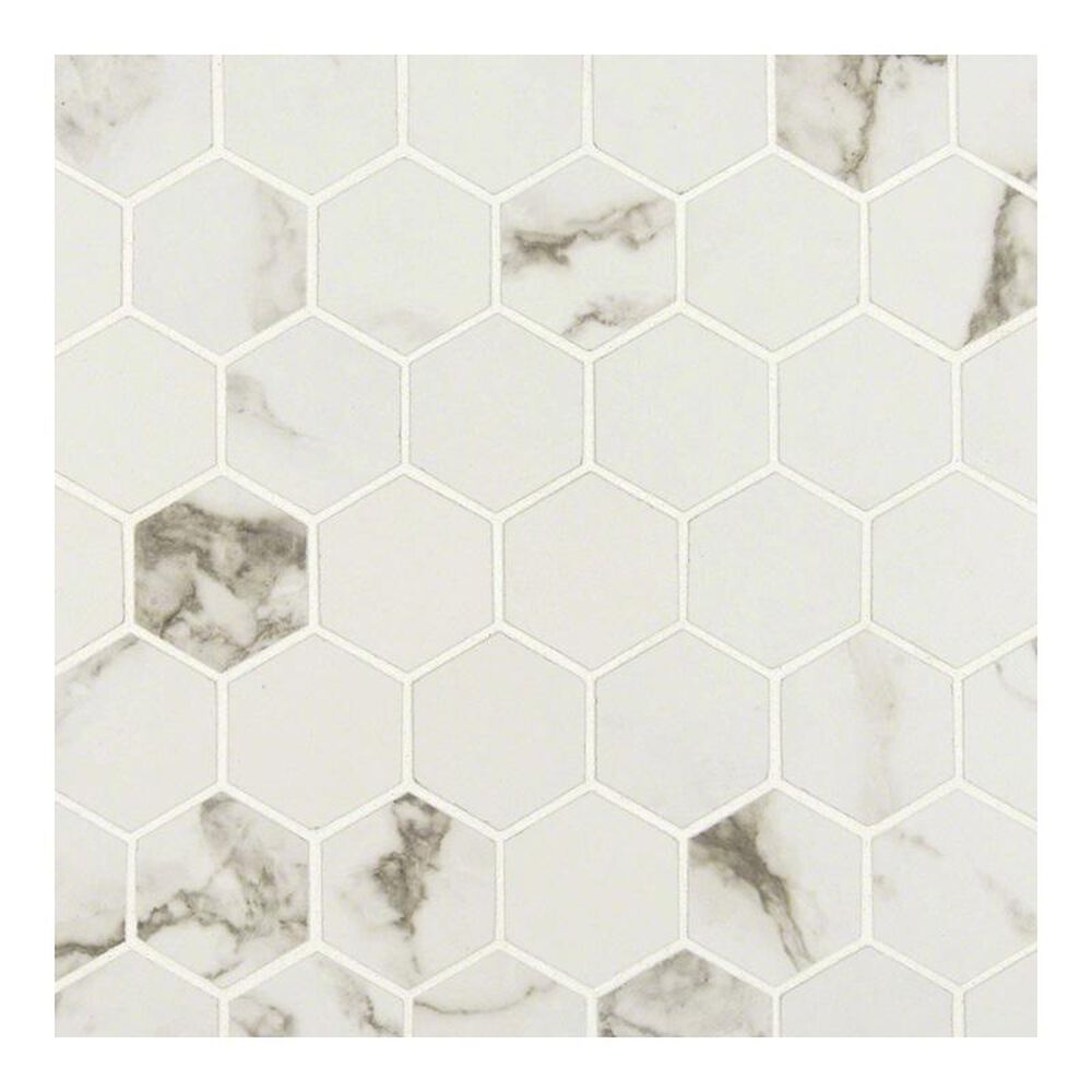 MS International Pietra Statuario Matte 12" x 12" Porcelain Mosaic Sheet