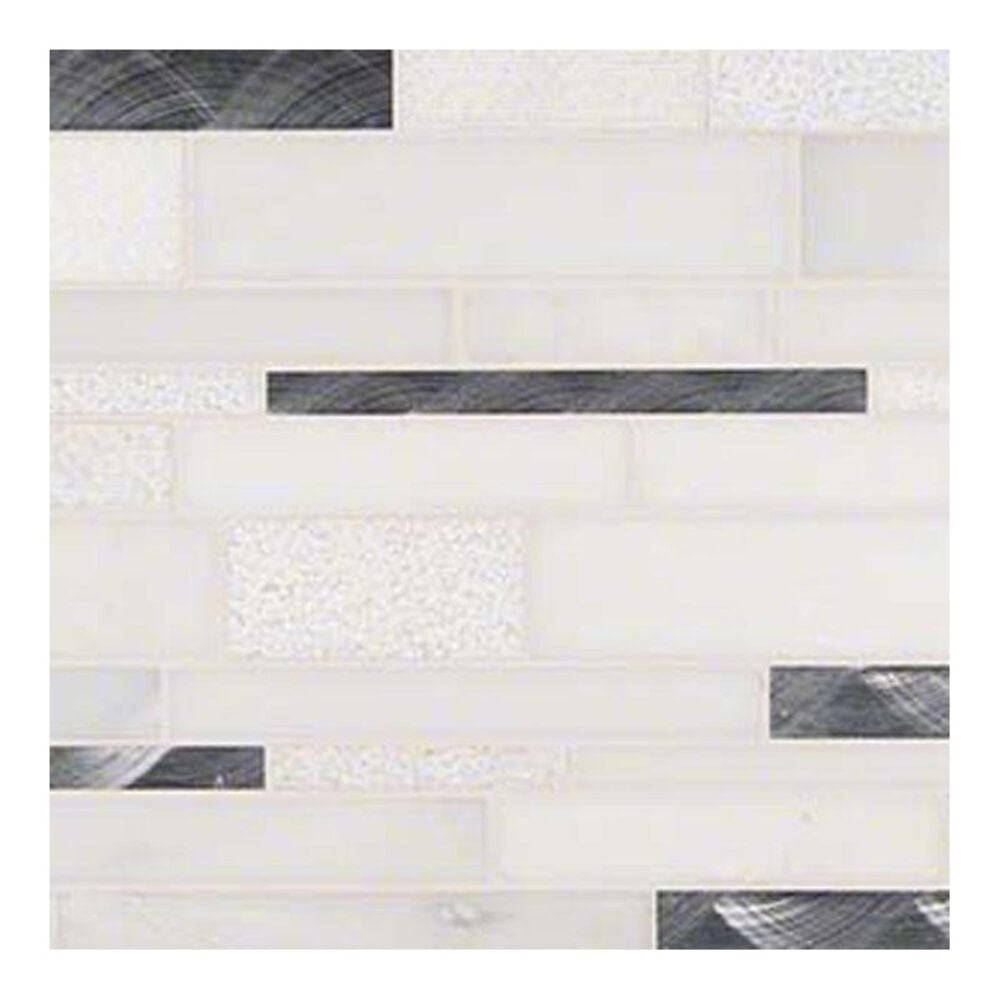 MS International Moderno Blanco 12" x 18" Glass and Stone Mosaic Sheet