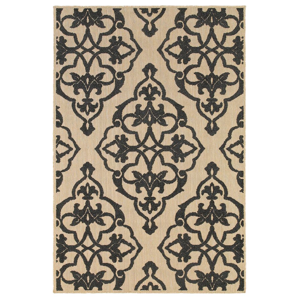 Oriental Weavers Cayman 1B 9'10" x 12'10" Sand and Charcoal Area Rug