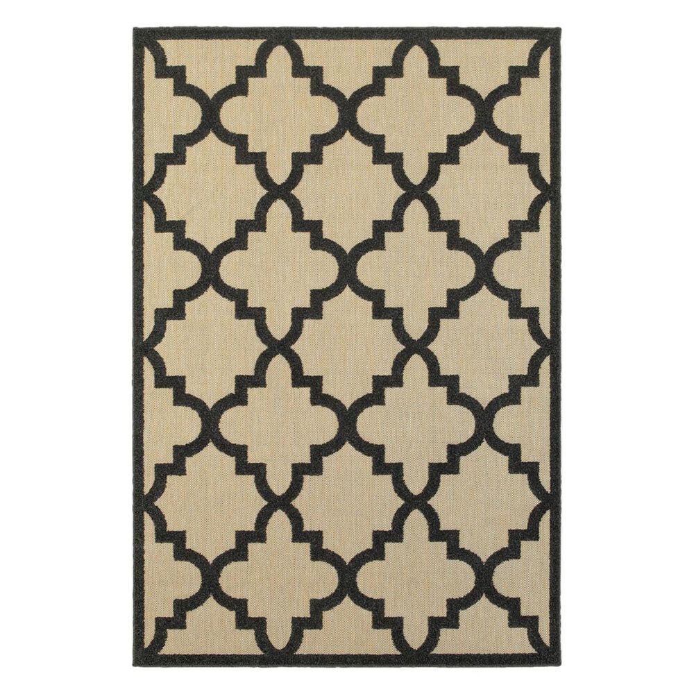 Oriental Weavers Cayman 660N 5'3" x 7'6" Sand/Charcoal Area Rug