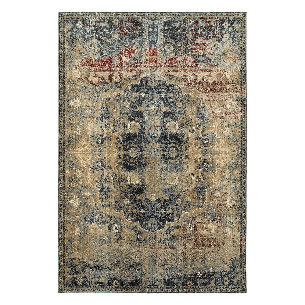 Oriental Weavers Empire 4449H 7'10" x 10'10" Gold/Blue Area Rug