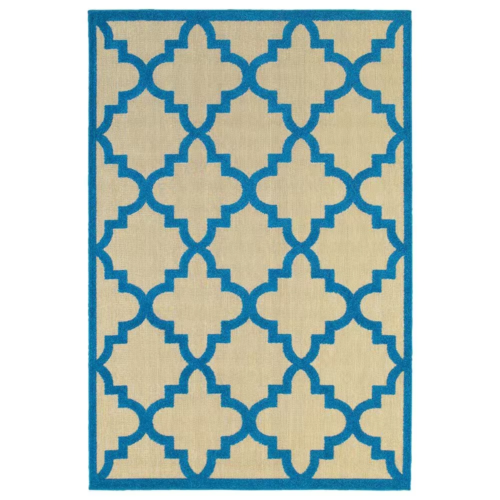 Oriental Weavers Cayman 660L 9'10" x 12'10" Sand and Blue Area Rug