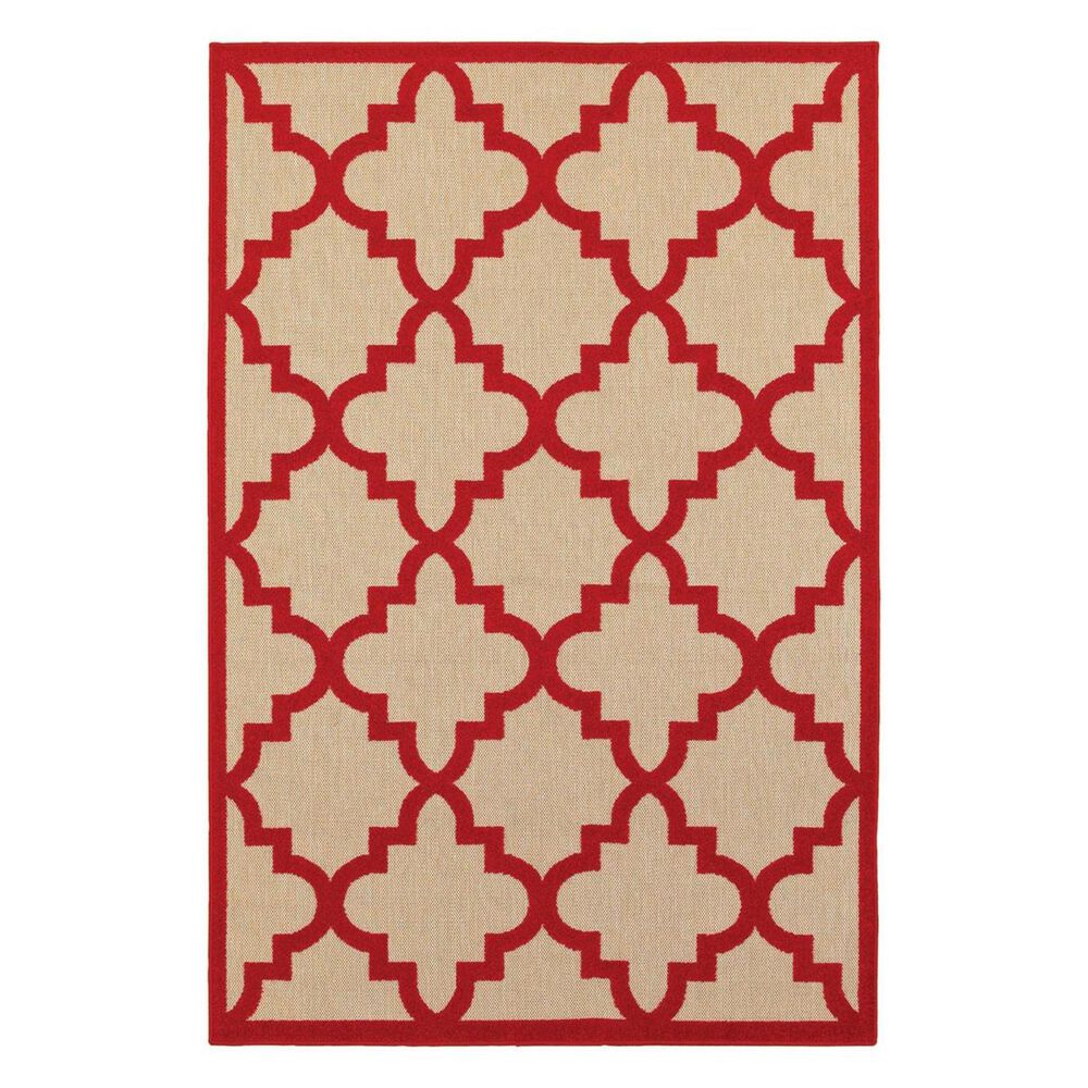 Oriental Weavers Cayman 660R 7'10" x 10'10" Sand/Red Area Rug