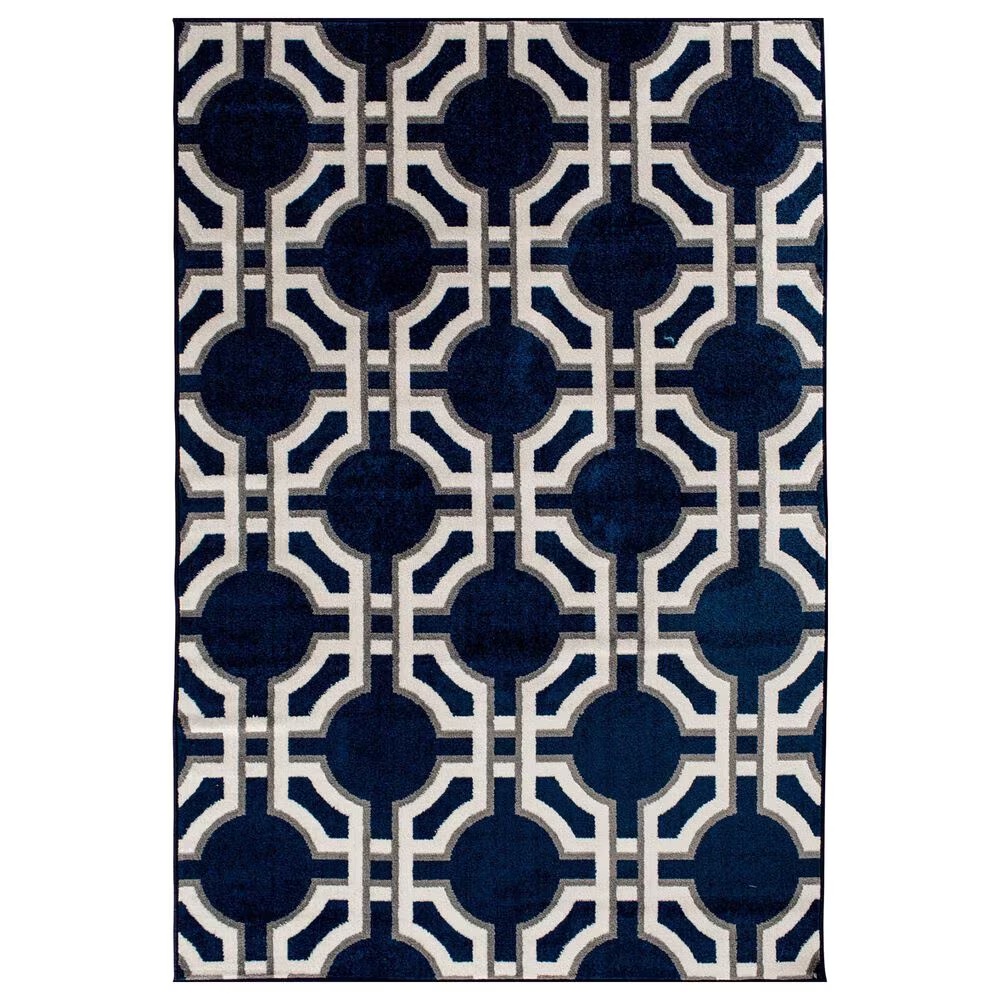 Central Oriental Terrace Tropic Dolliver 5' x 7'3" Sapphire Area Rug