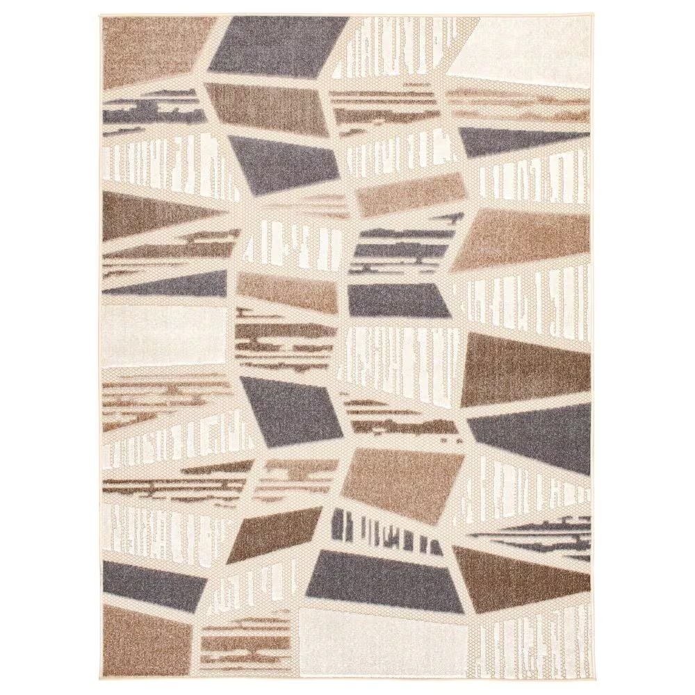 Central Oriental Fontana Hadia 7'10" x 9'10" Cream and Brown Area Rug