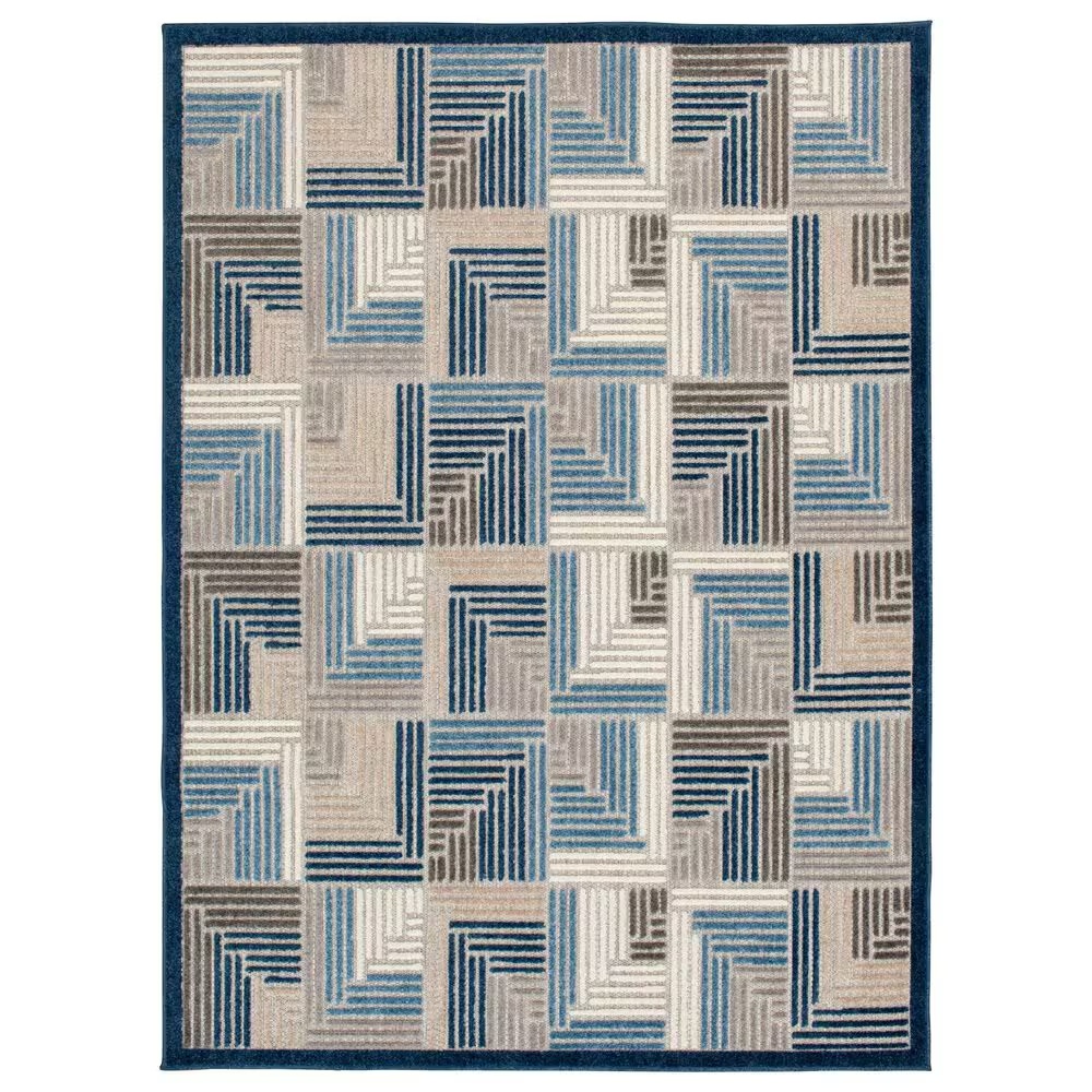 Central Oriental Fontana Haldis 7'10" x 10'10" Gray and Blue Area Rug