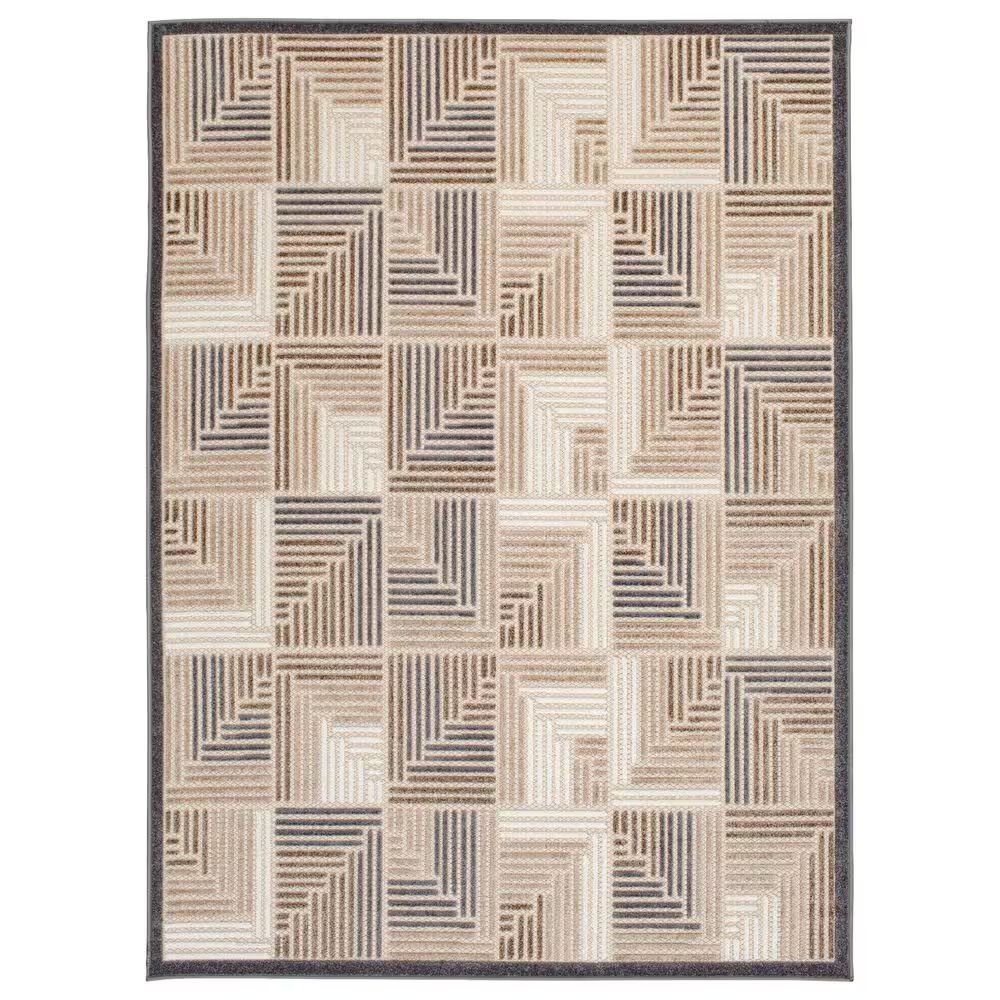 Central Oriental Fontana Halden 6'7" x 9'2" Cream and Brown Area Rug