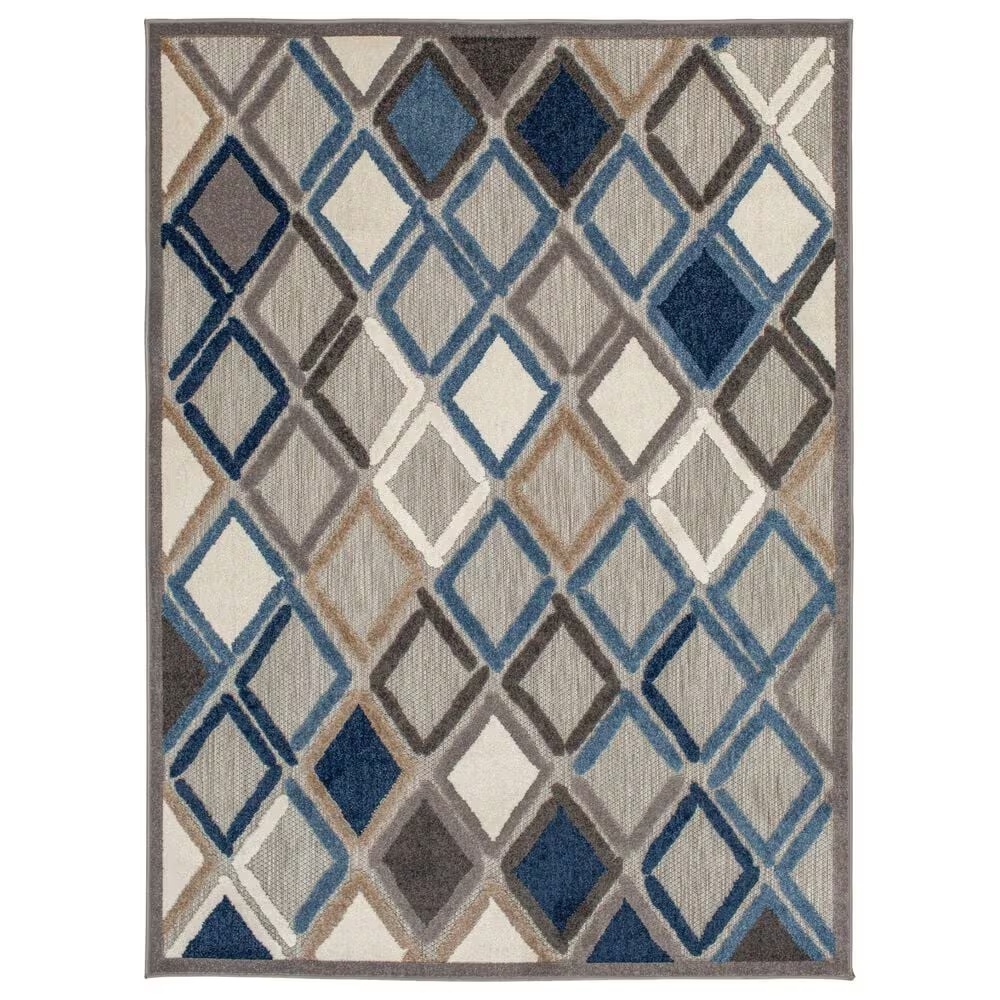 Central Oriental Fontana Parlan 2'2" x 3' Gray and Blue Area Rug