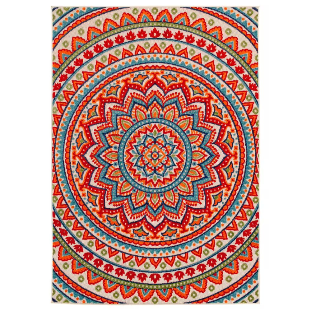 Central Oriental Fontana Panyin 3'1" x 5'3" Cream and Red Area Rug