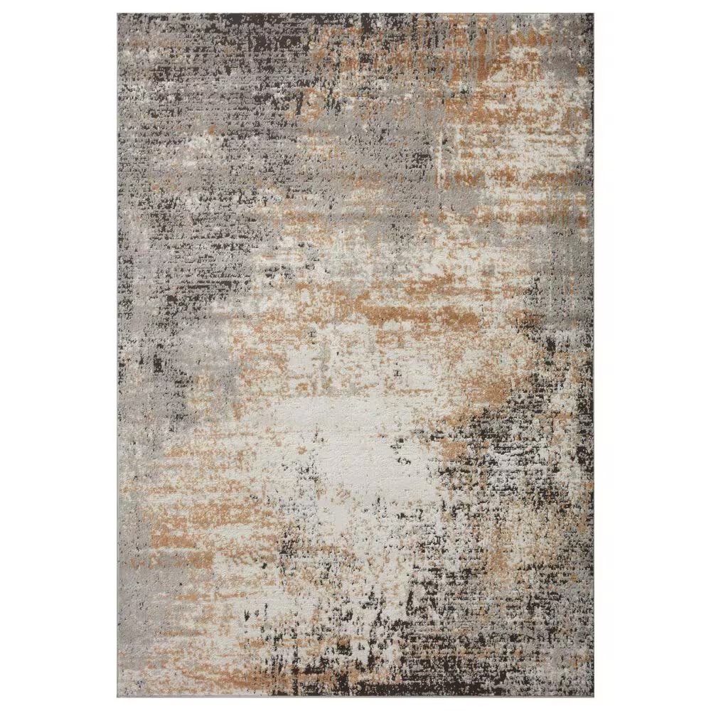 Loloi II Bianca 5'3" x 7'6" Stone and Gold Area Rug