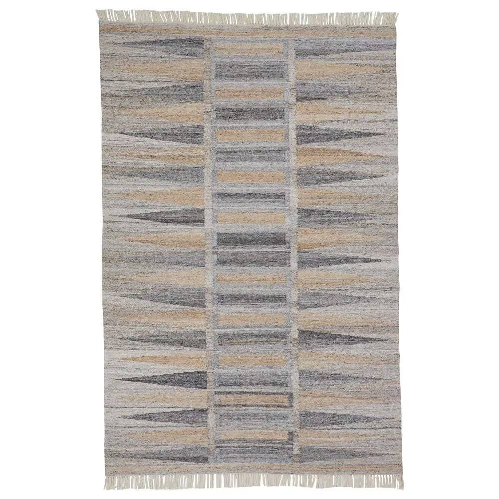 Feizy Beckett 0817F 3'6" x 5'6" Gray and Beige Area Performance Rug