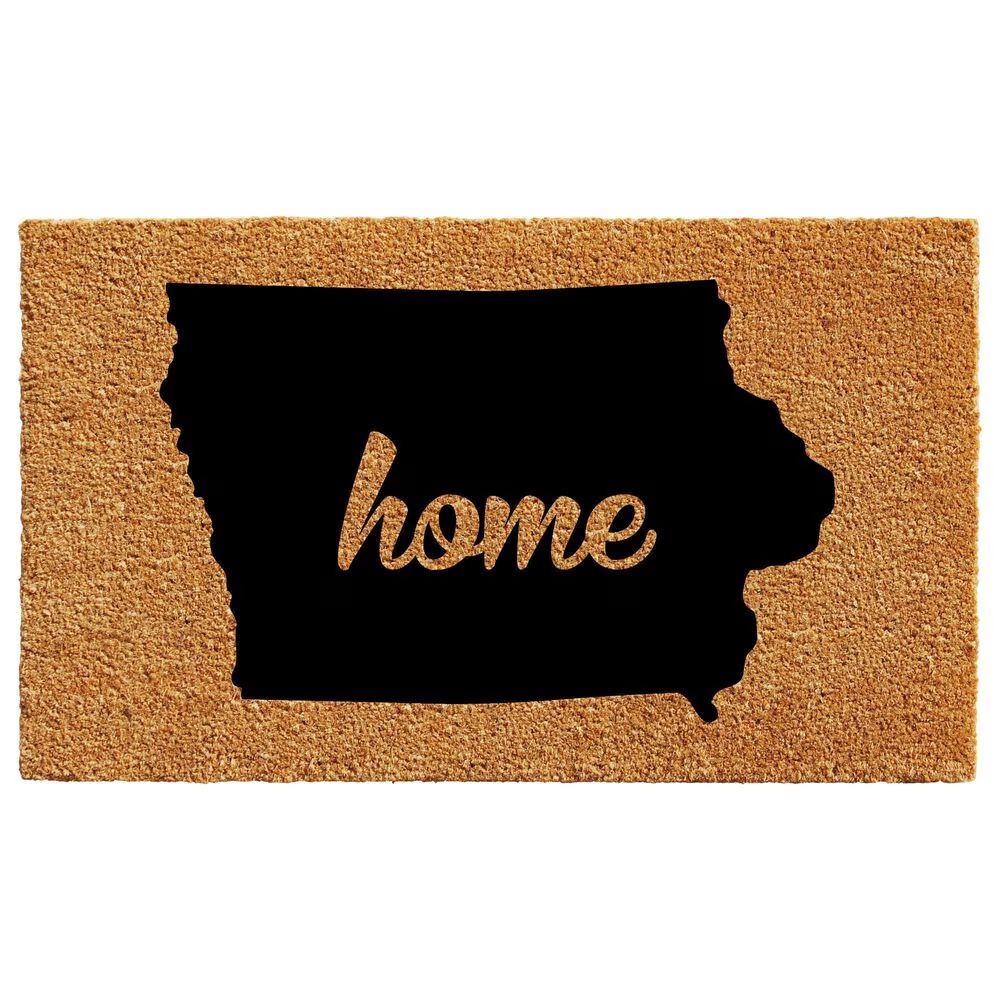 Callaway Iowa 2' x 3' Natural and Black Door Mat