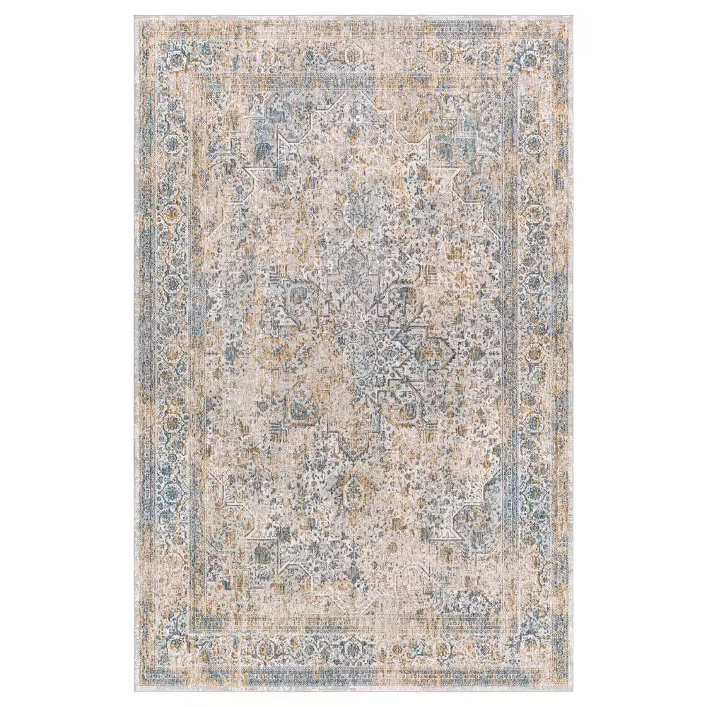 Surya Carmel 6'7" x 9'6" Medium Gray and Taupe Area Rug