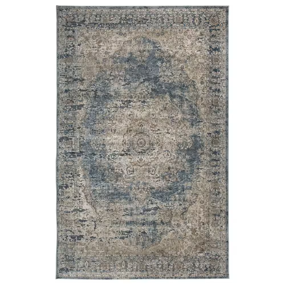 Ashley South8' x 10' Blue and Beige Area Rug