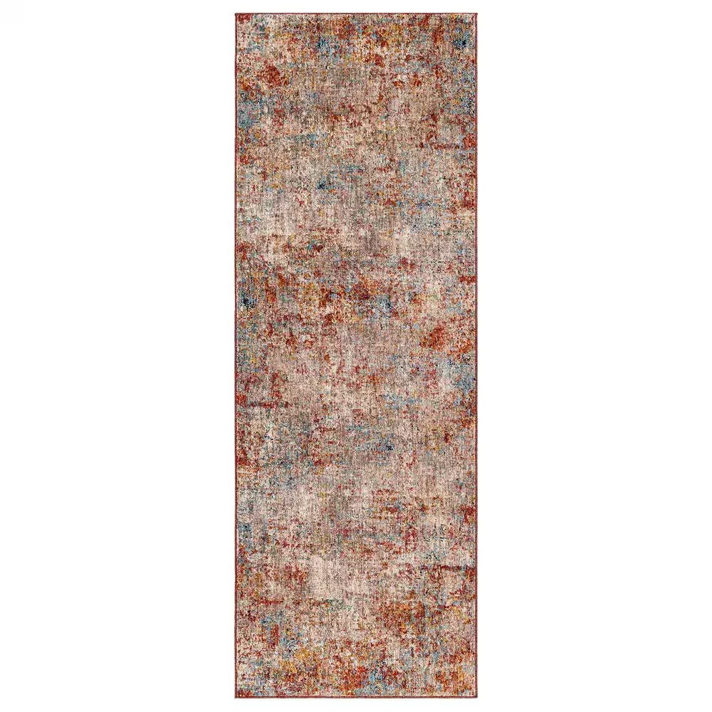 Surya Mirabel MBE-2300 2'7" x 10' Peach, Orange, Cream, Brown, Saffron and Denim Runner